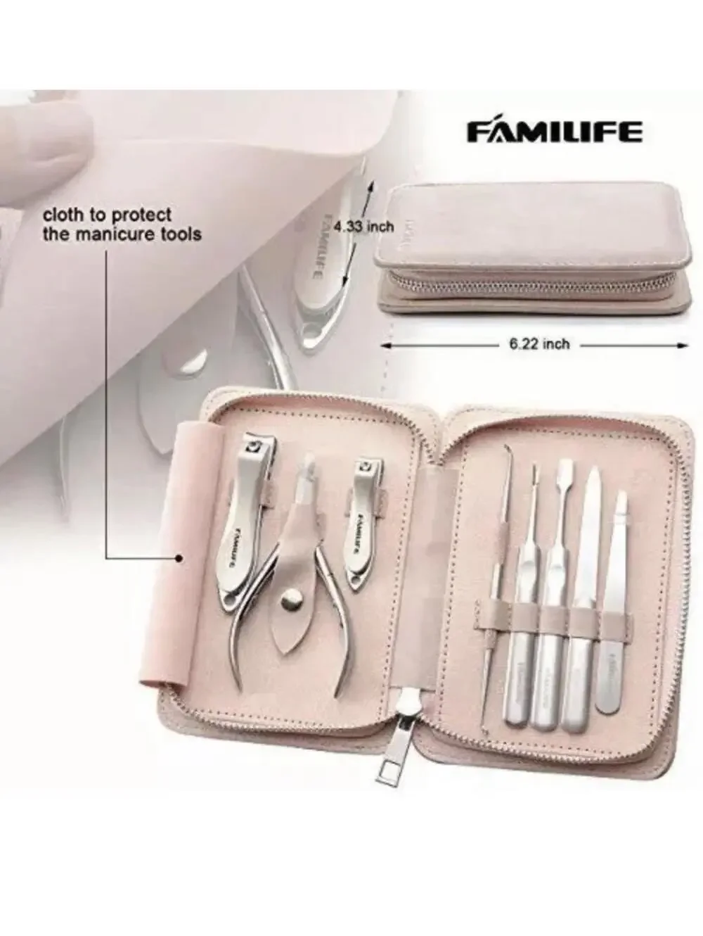MANICURE SET Nail Clipper Stainless Steel Pedicure Tools Grooming Kit FAMILIFE